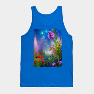 Beautiful Flowers On A Magical Night Tank Top